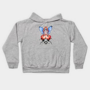 A ride on a ladybug Kids Hoodie